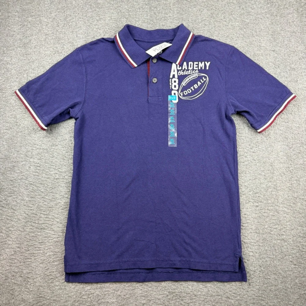 The Children's‎ Place Boys Navy Academy Athletics Football Polo Shirt XL 14 NWT